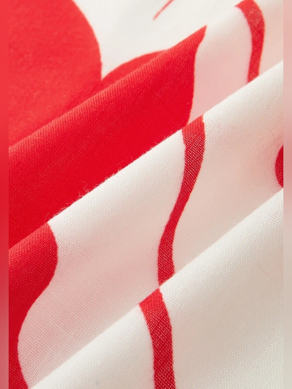 Commense Red & White Leaf Printed Longline Cami Top - Picture 6 of 10